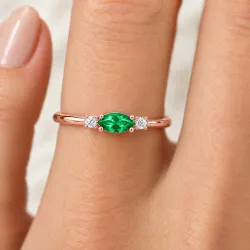 Romy May Natural Emerald and Diamond Ring | Celinni Jewelry