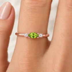 Romy August Natural Peridot and Diamond Ring | Celinni