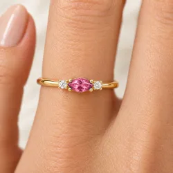 Geboortesteen Ring Oktober, Roze Toermalijn, Romy