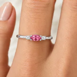 Romy October Pink Tourmaline and Natural Diamond Ring