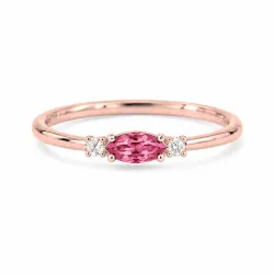 Anillo Romy Octubre Turmalina Rosa y Diamantes Naturales