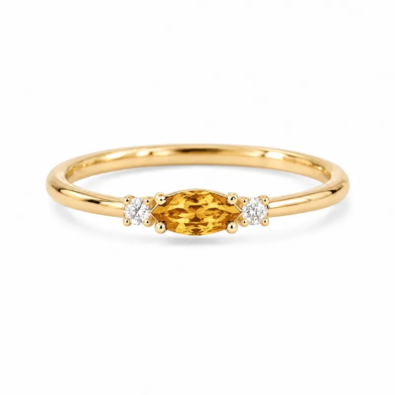 November Birthstone Ring, Citrine, Romy