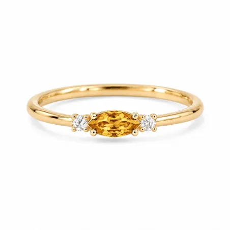 Bague Romy Novembre Citrine et Diamants Naturels