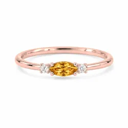 Anillo Romy Noviembre con Citrino y Diamantes Naturales