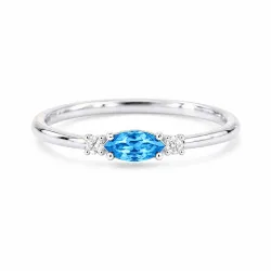 Romy December Natural Blue Topaz and Diamond Ring | Celinni