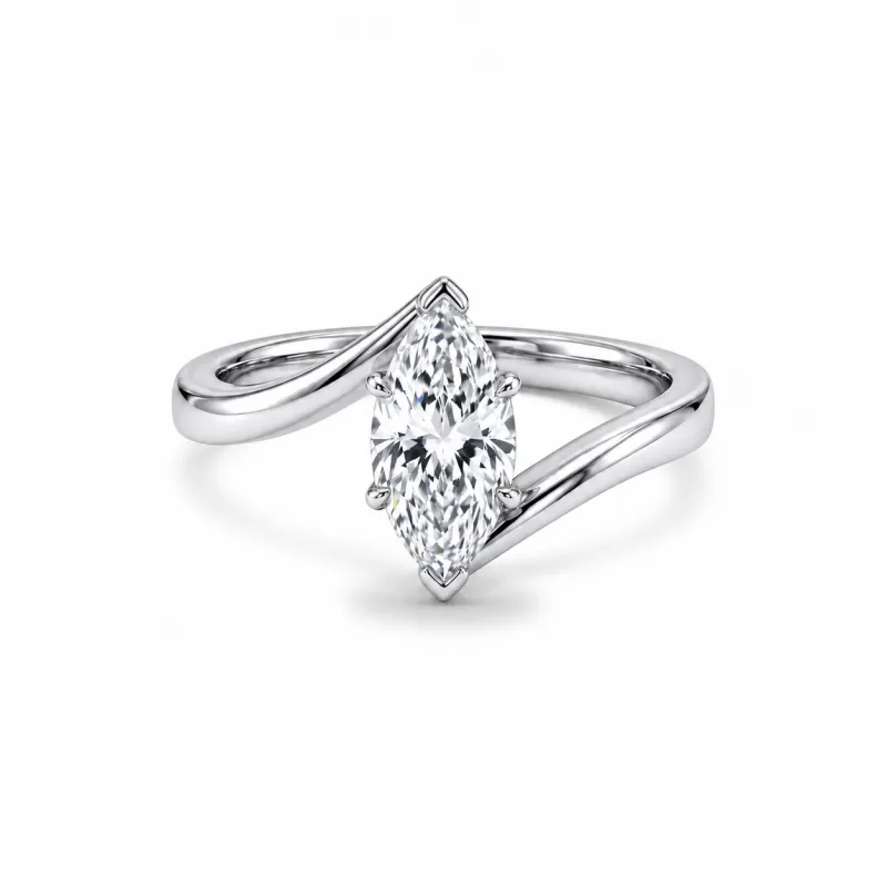 Bague de fiançailles diamant marquise Éclipse | Celinni