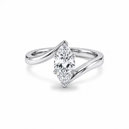 Bague de fiançailles diamant marquise Éclipse