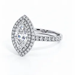 Marquise Diamant Solitaire Dubbele Halo Ma vie | Celinni