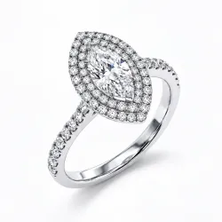 Solitario Diamante Marquesa Doble Halo Mi Vida | Celinni