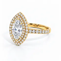 Solitaire Diamant Marquise Double Halo Ma Vie | Celinni