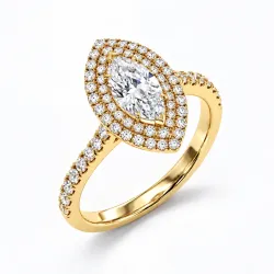 Solitaire Diamant Marquise Double Halo Ma Vie | Celinni
