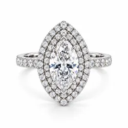 Marquise Diamant Solitaire Dubbele Halo Ma vie | Celinni
