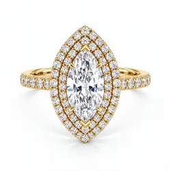 Solitaire Diamant Marquise Double Halo Ma Vie | Celinni