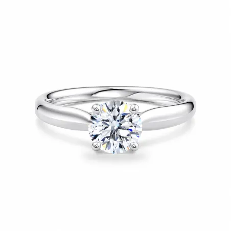 Bague de fiançailles diamant rond Éclipse Jonc