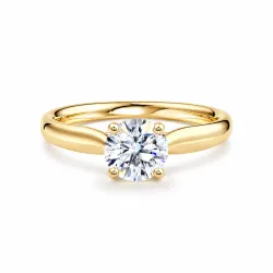 Bague de fiançailles diamant rond Éclipse Jonc | Celinni