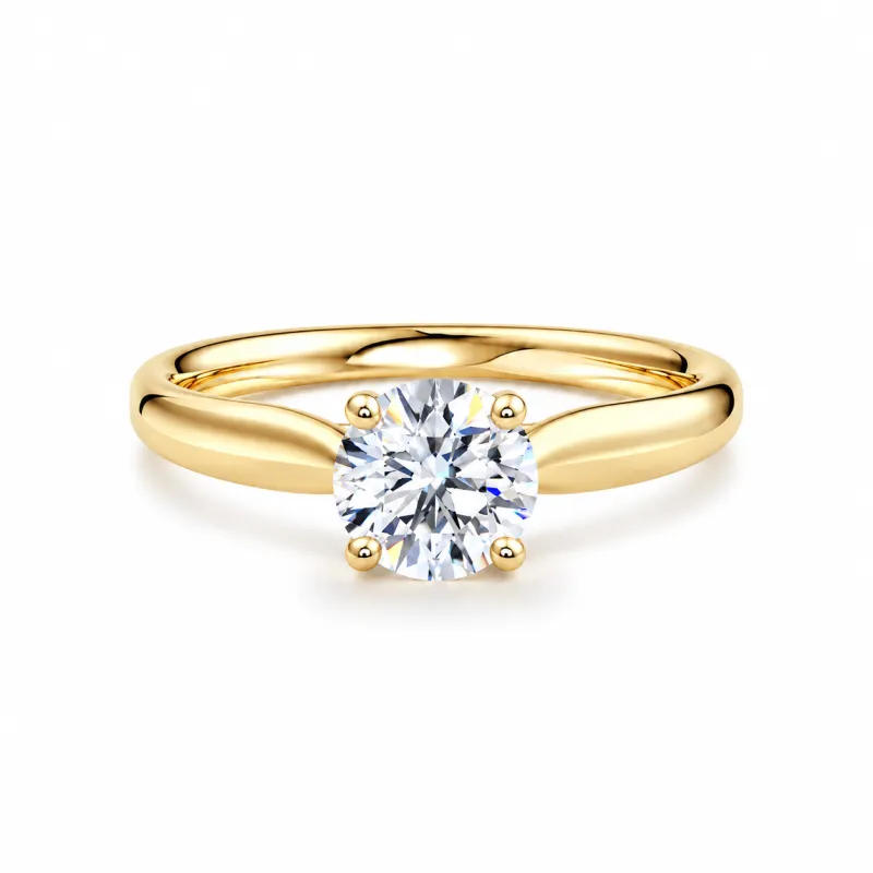 Bague de fiançailles diamant rond Éclipse Jonc | Celinni