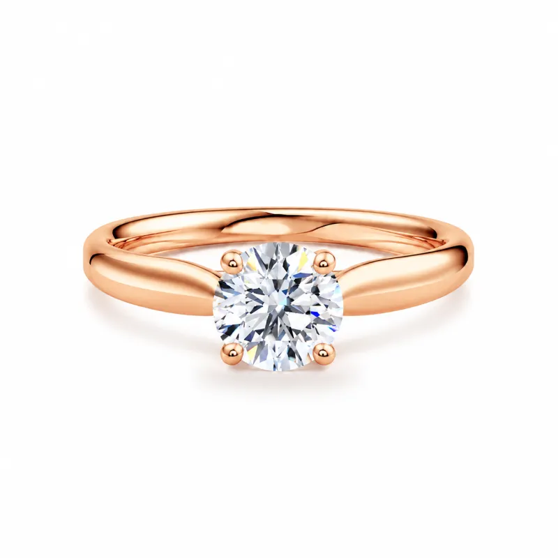 Bague de fian&ccedil;ailles diamant rond &Eacute;clipse Jonc | Celinni