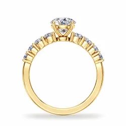 Bague de fian&ccedil;ailles diamant rond Aria pav&eacute;e | Celinni
