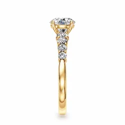 Bague de fian&ccedil;ailles diamant rond Aria pav&eacute;e | Celinni