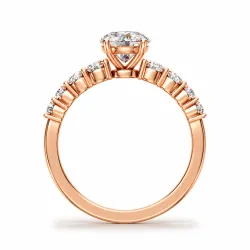 Bague de fian&ccedil;ailles diamant rond Aria pav&eacute;e | Celinni