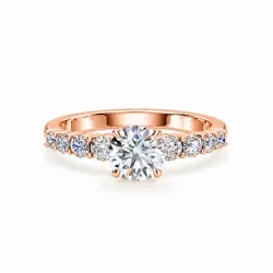 Bague de fian&ccedil;ailles diamant rond Aria pav&eacute;e | Celinni