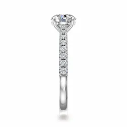 Bague de fiançailles diamant rond Aria six griffes pavée | Celinni