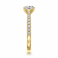 Anillo de compromiso diamante redondo Aria seis garras pavé | Celinni