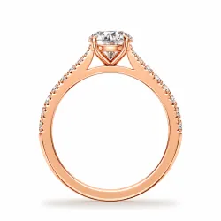Bague de fian&ccedil;ailles diamant rond Aria six griffes pav&eacute;e | Celinni