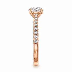 Bague de fian&ccedil;ailles diamant rond Aria six griffes pav&eacute;e | Celinni