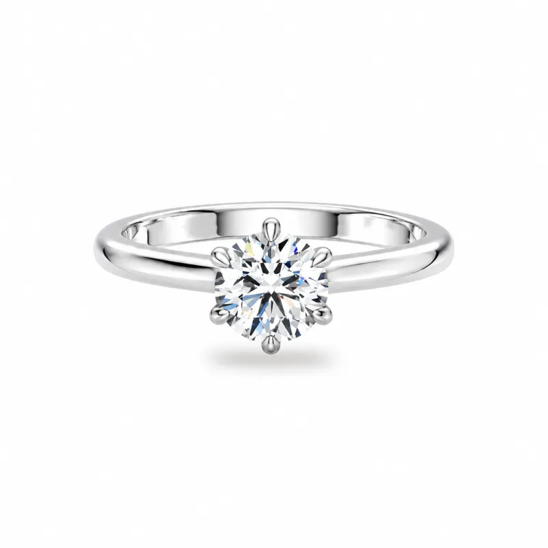 Verlobungsring runder Diamant Aria mit sechs Krappen | Celinni