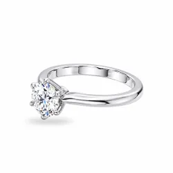 Anillo de compromiso diamante redondo Aria seis garras | Celinni