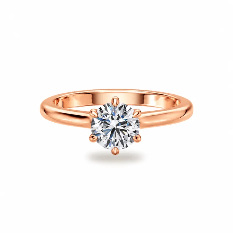 Bague de fian&ccedil;ailles diamant rond Aria six griffes | Celinni