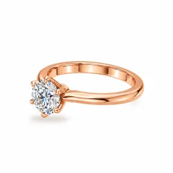 Bague de fian&ccedil;ailles diamant rond Aria six griffes | Celinni