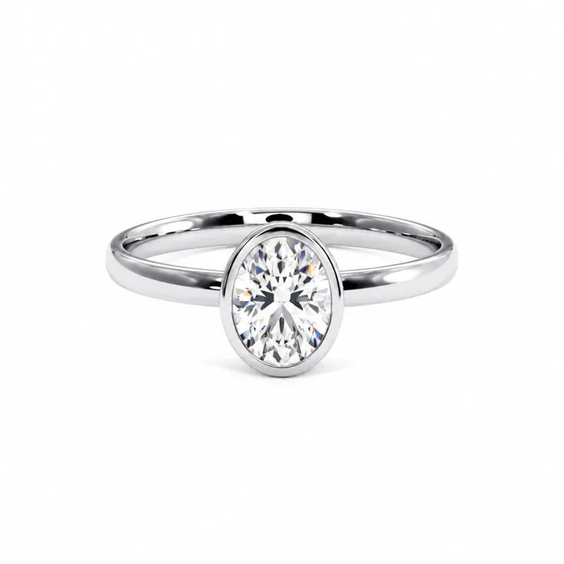 Verlobungsring ovaler Diamant Aria Zargenfassung | Celinni