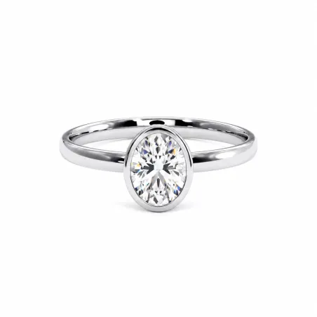 Bague de fiançailles diamant ovale Aria serti clos