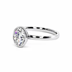 Oval Diamond Engagement Ring Aria Bezel | Celinni