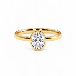 Oval Diamond Engagement Ring Aria Bezel | Celinni