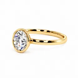 Bague de fian&ccedil;ailles diamant ovale Aria serti clos | Celinni