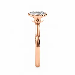 Bague de fian&ccedil;ailles diamant ovale Aria serti clos | Celinni