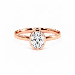 Oval Diamond Engagement Ring Aria Bezel | Celinni