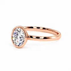 Bague de fian&ccedil;ailles diamant ovale Aria serti clos | Celinni