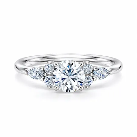 Bague de fiançailles diamant rond Constellation