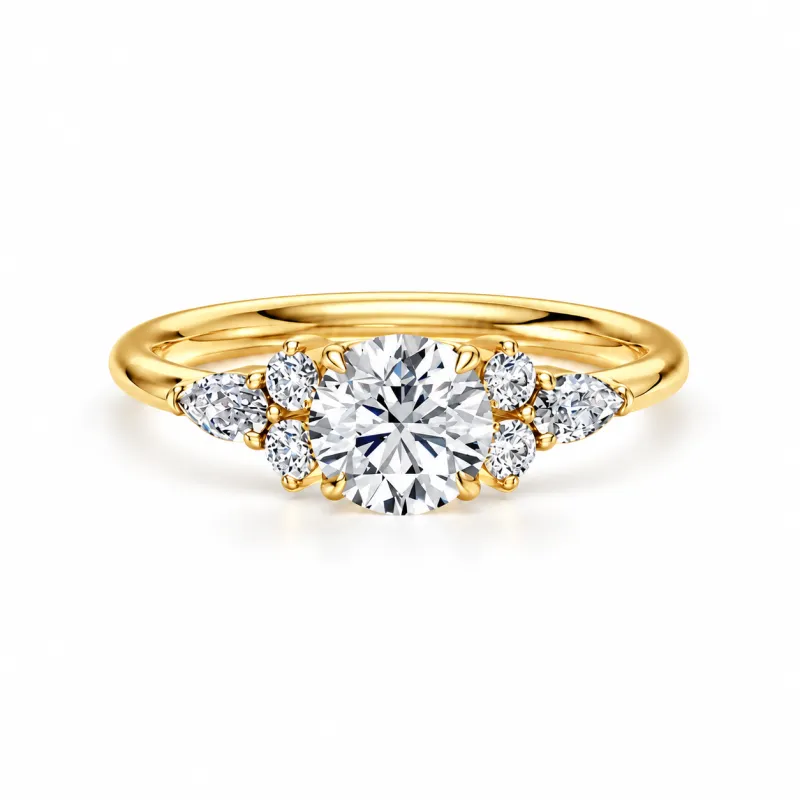 Bague de fian&ccedil;ailles diamant rond Constellation | Celinni