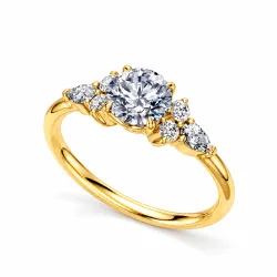 Bague de fian&ccedil;ailles diamant rond Constellation | Celinni