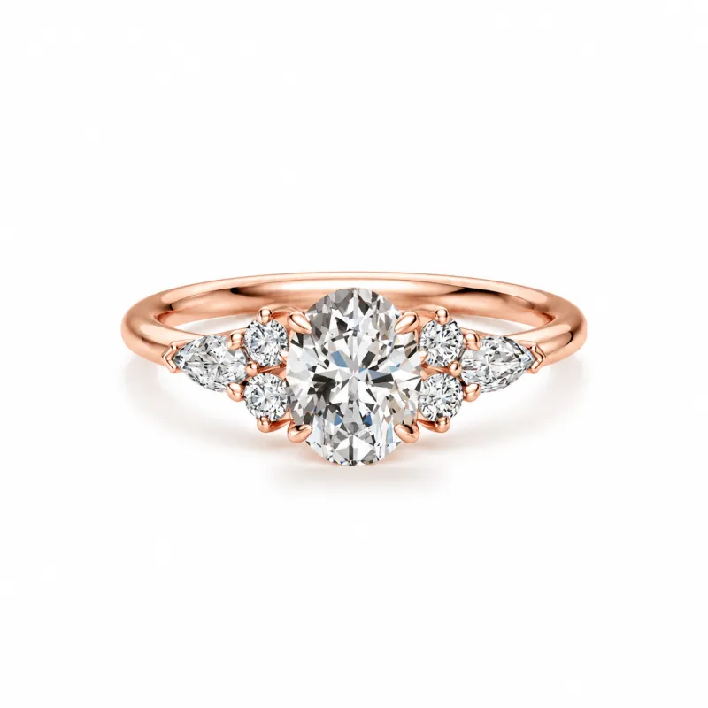 Bague de fian&ccedil;ailles diamant ovale Constellation | Celinni