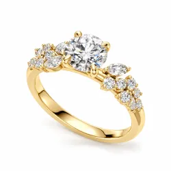 Bague de fian&ccedil;ailles diamant ovale Constellation marquises | Celinni