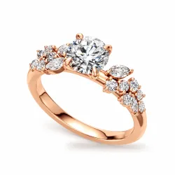 Bague de fian&ccedil;ailles diamant ovale Constellation marquises | Celinni