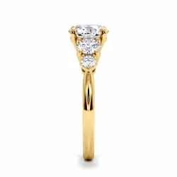 Bague de fian&ccedil;ailles diamant rond Constellation cinq pierres | Celinni