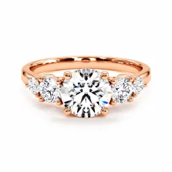 Bague de fian&ccedil;ailles diamant rond Constellation cinq pierres | Celinni