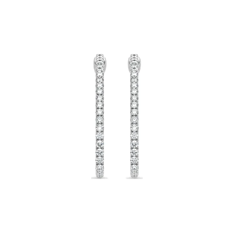 Promesse Hoops Size M, Natural Diamonds, 18K Gold Celinni